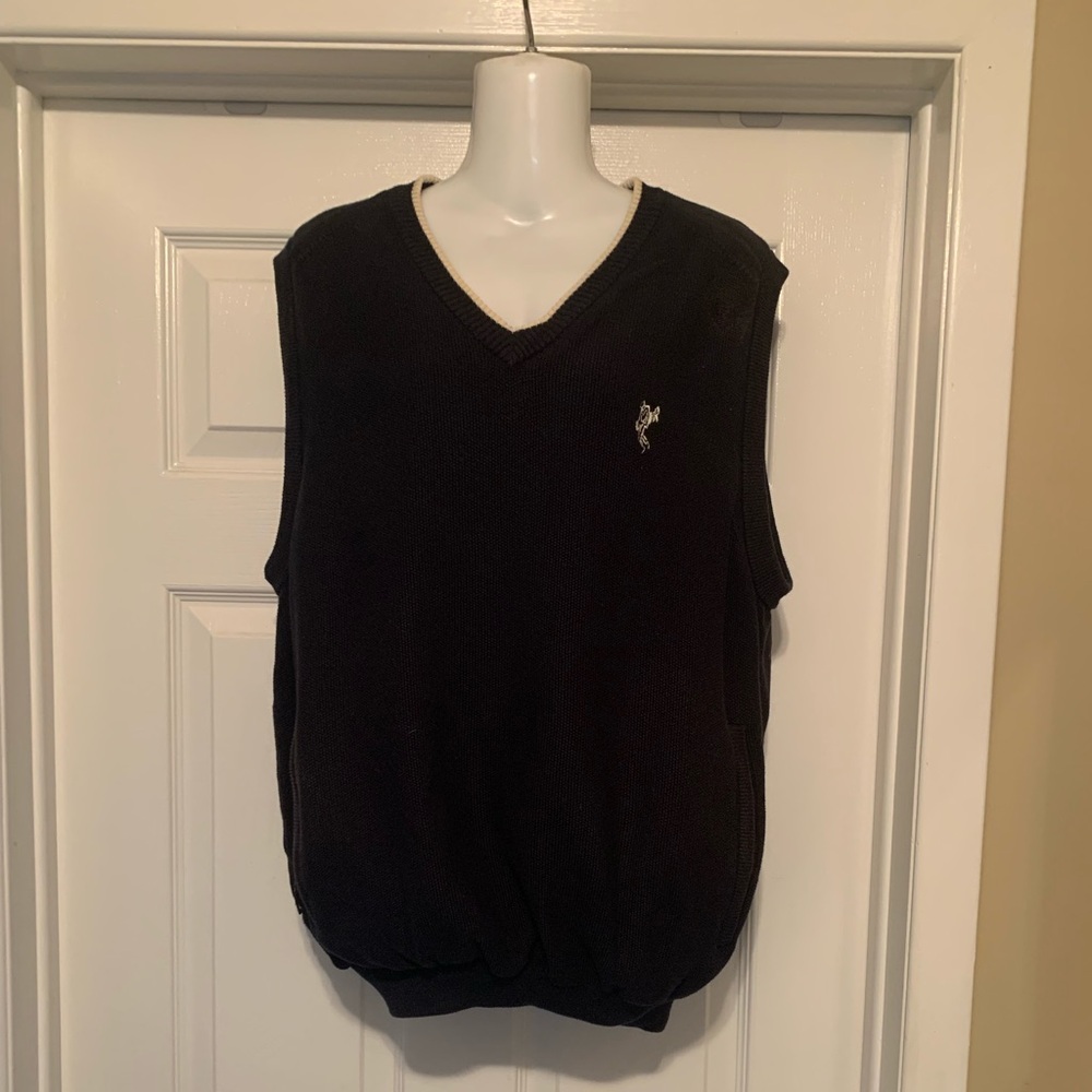 ASHWORTH Navy Blue Knit Golf Vest